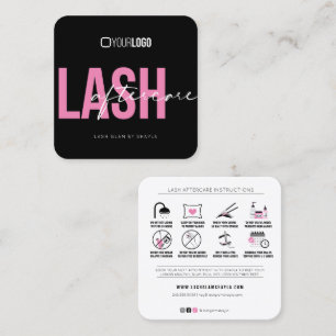 Carte De Visite Carré Lash Extensions Instructions de suivi Carré Busi