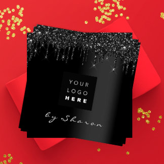 Carte De Visite Carré Lashes à ongles Black Drives 6 Punches Custom Logo
