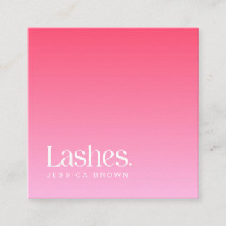 Carte De Visite Carré Lashes Moderne Minimaliste Élégant rose