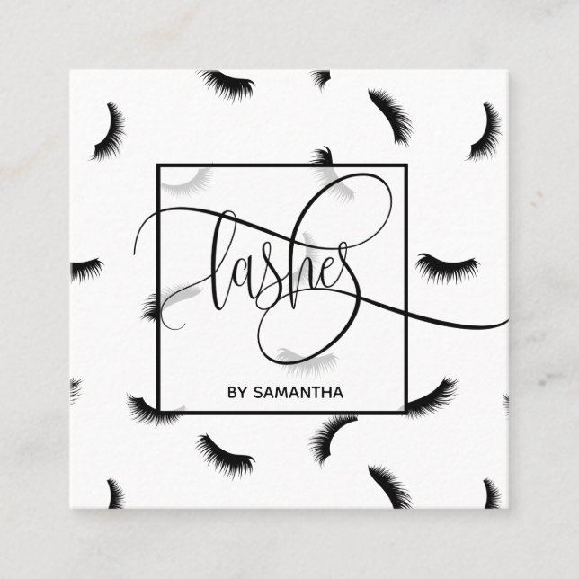 Carte De Visite Carré Lashes Motif Beaucoup de Lashes Eyelash Artiste La (Devant)