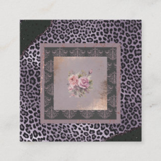 Carte De Visite Carré Lavande bouillie rose grunge style 