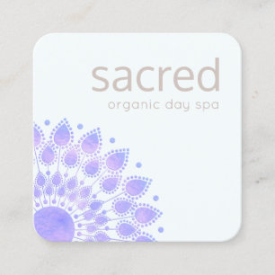 Carte De Visite Carré Lavande Lotus Flower Mandala
