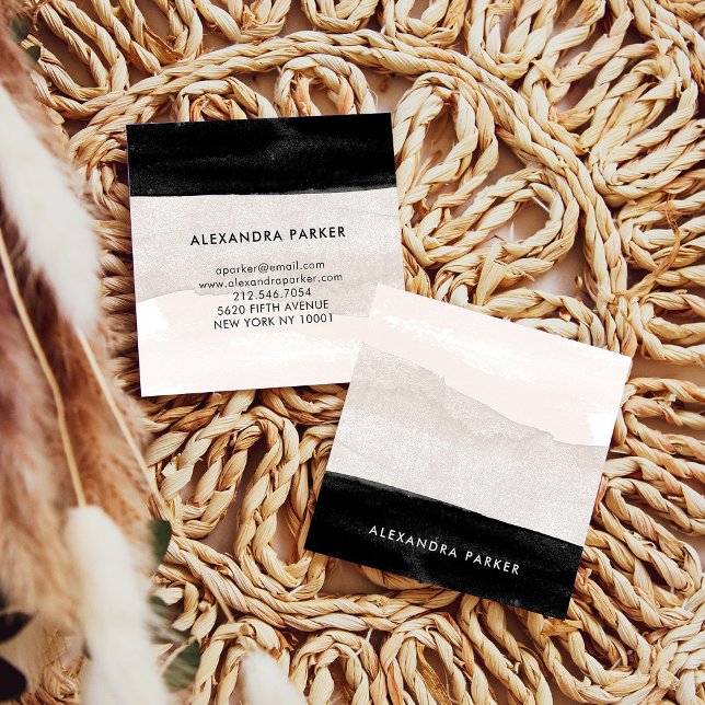 Carte De Visite Carré Lave-linge Neutre moderne avec noir (Créateur téléchargé)