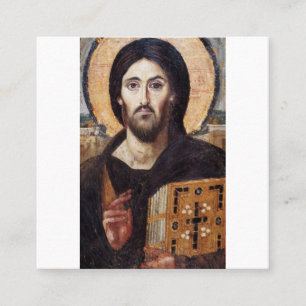 Carte De Visite Carré Le Christ Pantocrateur du monastère Sainte Catheri