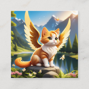 Carte De Visite Carré Le gingembre est un magnifique chat ange avec des 