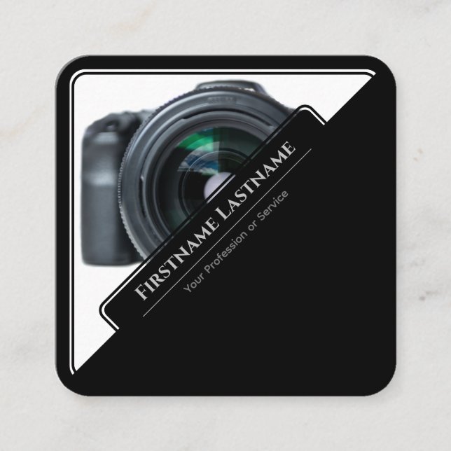 Carte De Visite Carré Lentilles de caméra reflex pour photographes Vidéo (Devant)