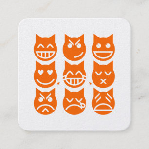 Carte De Visite Carré Les 9 vies du chat Emoji