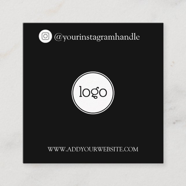 Carte De Visite Carré Les médias sociaux modernes ajouter votre logo pho (Devant)