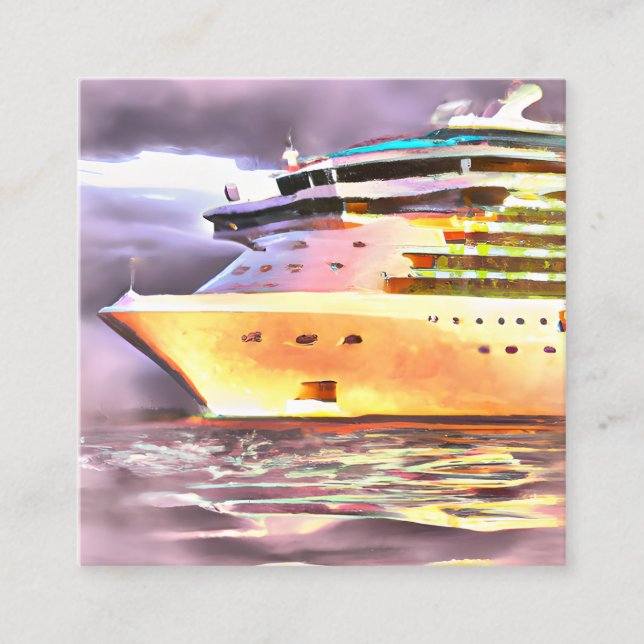 Carte De Visite Carré Les paquebots de croisière offrent un moyen luxueu (Devant)
