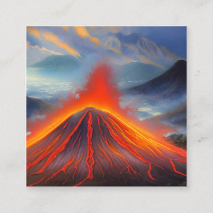 Carte De Visite Carré Les volcans sont des caractéristiques géologiques