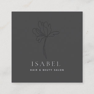 Carte De Visite Carré Letterpress professionnel abstrait code Qr floral