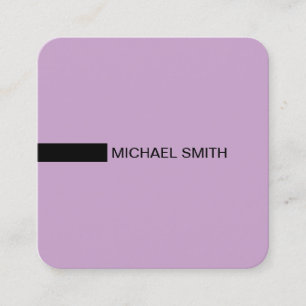 Carte De Visite Carré Lilac et noir minimaliste moderne