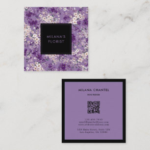 Carte De Visite Carré Lilas Daisy Fleuriste Fleur Moderne Tendance