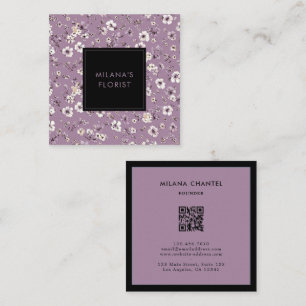Carte De Visite Carré Lilas Daisy Fleuriste Fleur Moderne Tendance