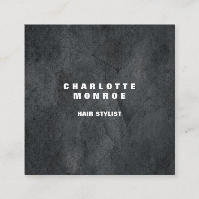 Carte De Visite Carré Linge Moderne Minimaliste Professionnel Mur Gris (Devant)