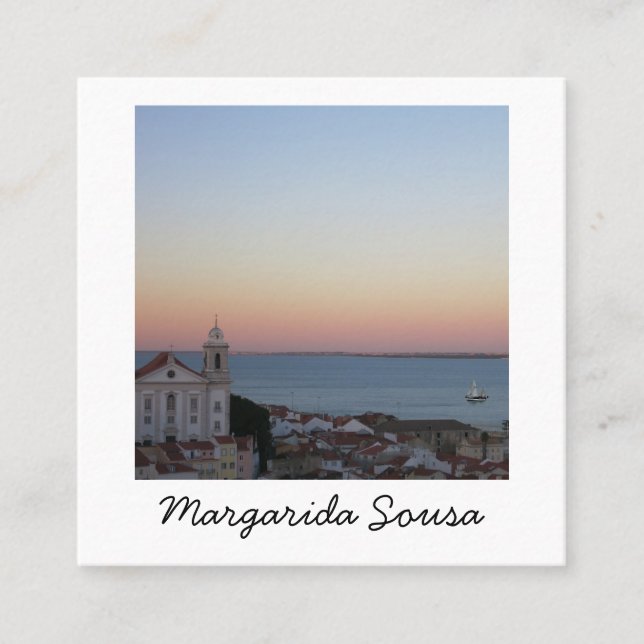 Carte De Visite Carré Lisbonne Portugal Ville Europe Photo Tourisme (Devant)