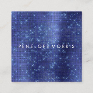 Carte De Visite Carré Liste de Parties scintillant de beauté Royal Blue 