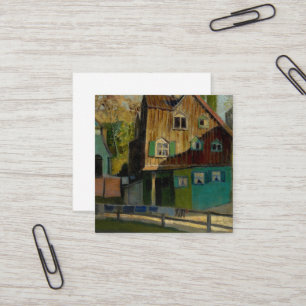 Carte De Visite Carré Literie rouge par Grant Wood