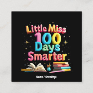 Carte De Visite Carré Little Miss 100 Jours Smarter Célébrer 100 Jours