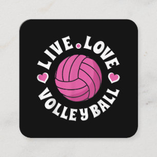 Carte De Visite Carré Live Love Volleyball Pour Femmes Filles Volleyball