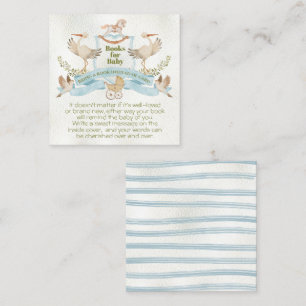 Carte De Visite Carré Livres d'aquarelle Stork Crest pour bébé