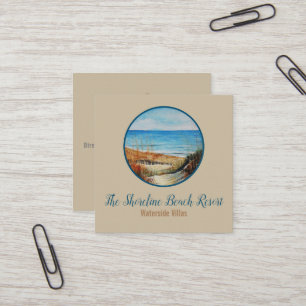 Carte De Visite Carré Location côtière de vacances d'art de plage