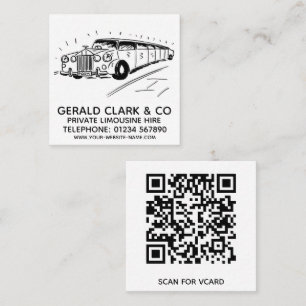 Carte De Visite Carré Location Limousine Étendue De Luxe