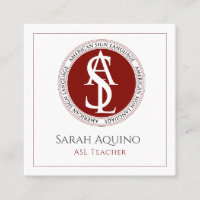 Logo ASL en Langue des Signes Rouge et Blanc Améri