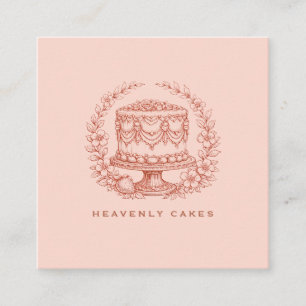 Carte De Visite Carré Logo de Boulangerie de Gâteaux Élégants