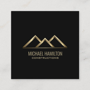 Carte De Visite Carré Logo de construction immobilière simple profession