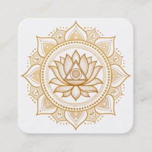 Carte De Visite Carré Logo de fleur de lotus élégant Yoga