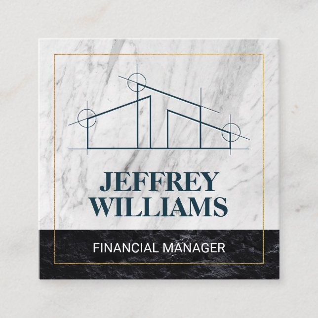 Carte De Visite Carré Logo de Home Architect (Devant)