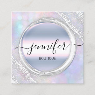 Carte De Visite Carré Logo de l'artiste de maquillage professionnel Silv