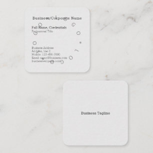 Carte De Visite Carré Logo de l'entreprise élégante Formel gris clair
