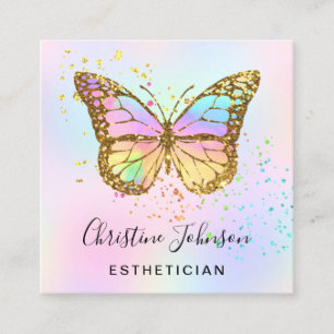 Carte De Visite Carré logo de papillon fausse parties scintillant