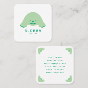 Carte De Visite Carré Logo de personnage blob Conception de marque de