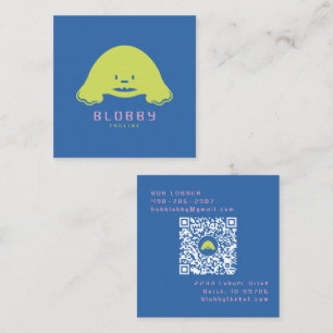 Carte De Visite Carré Logo de personnage en forme de blob Mascotte amu