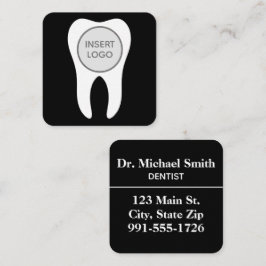 Carte De Visite Carré Logo dentaire moderne Circle Dentiste et Bureau de