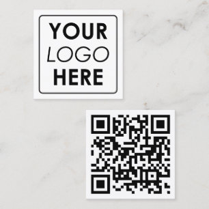 Carte De Visite Carré Logo d'entreprise QR Code moderne minimaliste