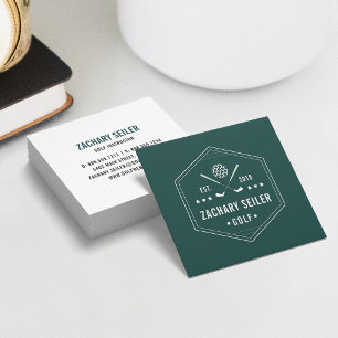 Carte De Visite Carré Logo des clubs de golf   Golf Pro ou Instructeur