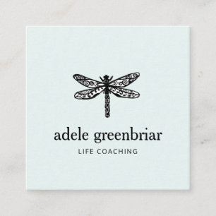 Carte De Visite Carré Logo Dragonfly Holistic Healer Wellness