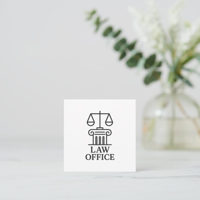 Carte De Visite Carré Logo du bureau du droit élégant (Debout devant)