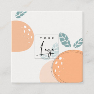 Carte De Visite Carré Logo Elégant Cute Orange Abstrait Citrus Fruité