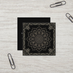 Carte De Visite Carré Logo élégant Lotus Flower Yoga