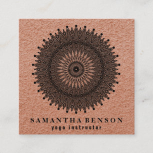 Carte De Visite Carré Logo élégant Lotus Flower Yoga
