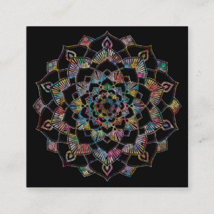 Carte De Visite Carré Logo élégant Lotus Flower Yoga