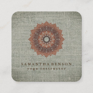 Carte De Visite Carré Logo élégant Lotus Flower Yoga