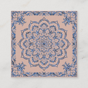 Carte De Visite Carré Logo élégant Lotus Flower Yoga