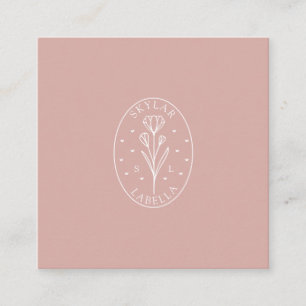 Carte De Visite Carré Logo et monogramme floraux modernes en ligne