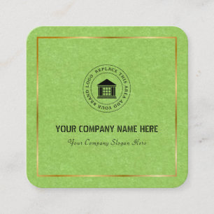 Carte De Visite Carré Logo et nom d'entreprise simple et personnalisé